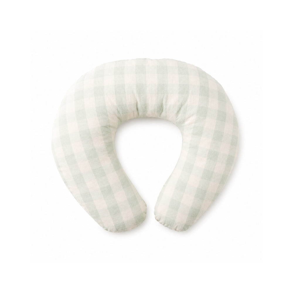Story Time Collection Baby Feeding Pillow - SAGE GINGHAM